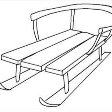 Сани рисунок для детей