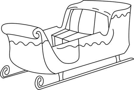 Санки раскраска