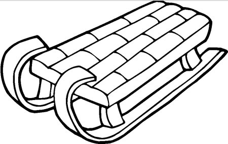 Сани раскраска для детей