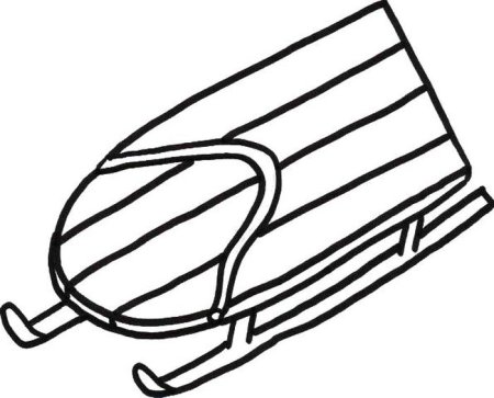 Санки раскраска для детей