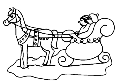Санки рисунок для детей карандашом