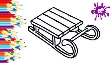 Дед Мороз на санках раскраска