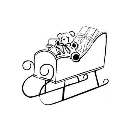 Санки раскраска для детей
