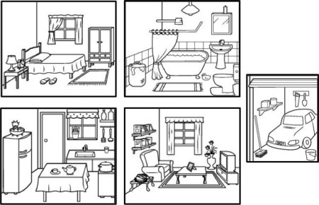 Раскраска ванной комнаты