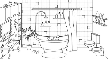 Эскиз интерьера комнаты