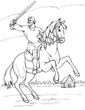 Раскраска князь Владимир с мечом