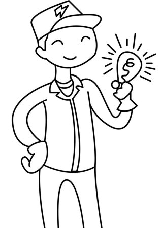 Электрик нарисованный