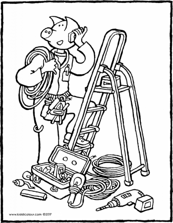 Раскраска сварщика для детей