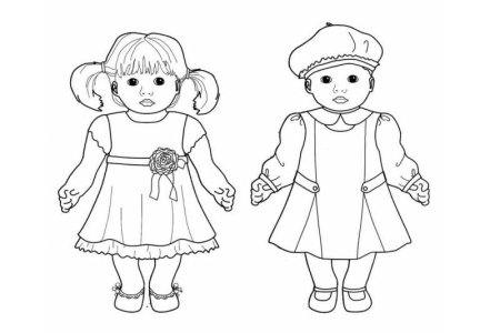 Кукла раскраска для детей