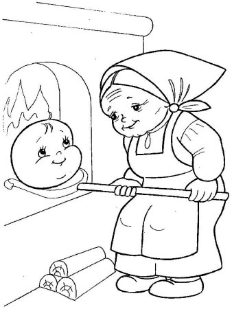 Колобок раскраска для детей