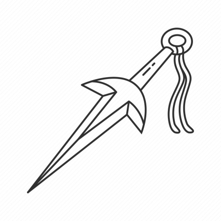 Кунай из Наруто чертеж