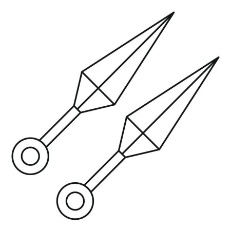 Кунай нож чертеж Наруто