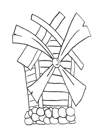 Мельница раскраска для детей