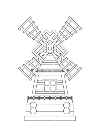 Мельница раскраска