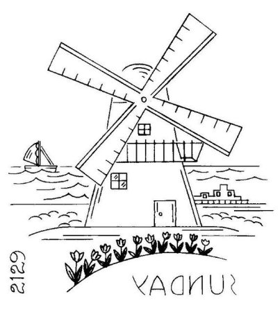 Мельница раскраска