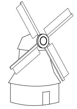 Ветряные мельницы раскраска для детей