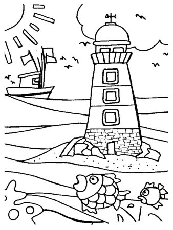 Маяк раскраска
