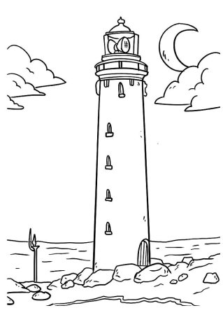 Маяк раскраска