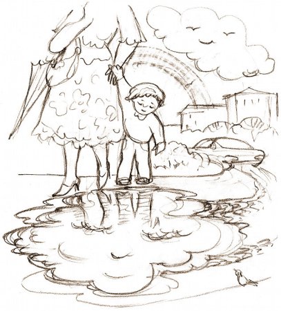 Лужа раскраска для детей