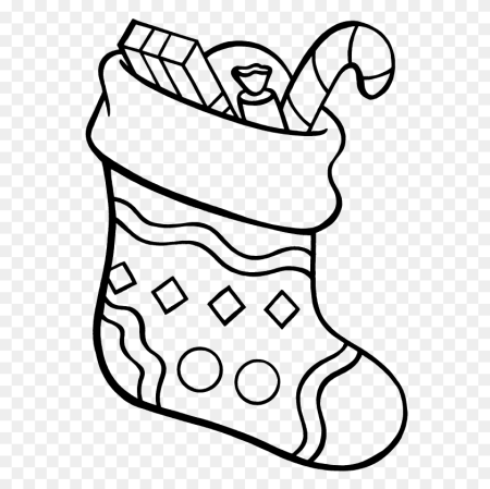 Рождественский носок раскраска