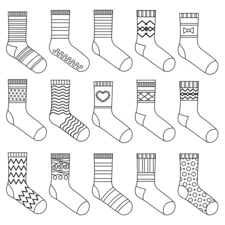 Носки раскраска для детей