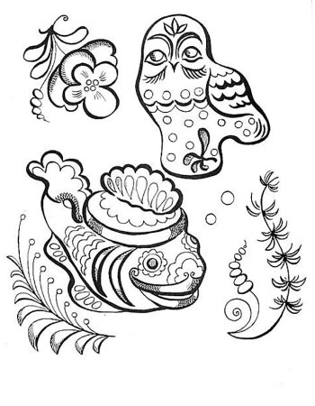 Гжель раскраска