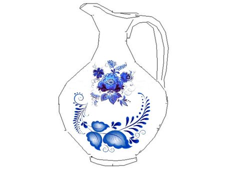 Разукрашка посуда Гжель