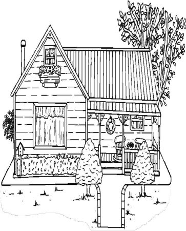 Раскраска сельский дом