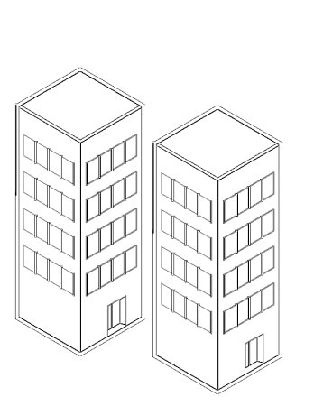 Многоэтажный дом раскраска