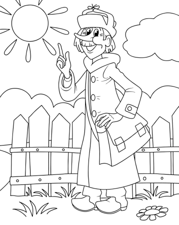 Почтальон раскраска для детей