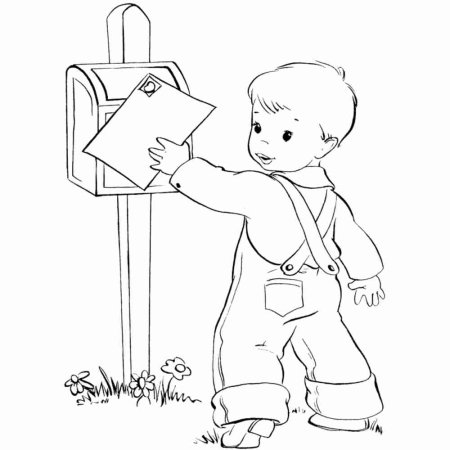 Почтальон раскраска для малышей