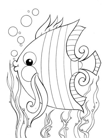 Раскраска морская рыбка для малышей