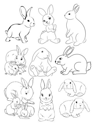 Шаблон зайца на Пасху