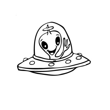 Трафарет инопланетянина для детей