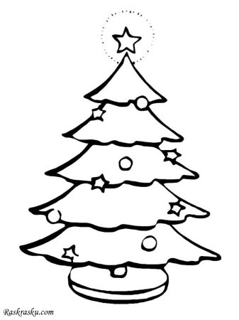 Елка с подарками раскраска