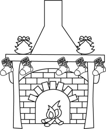 Камин раскраска для детей