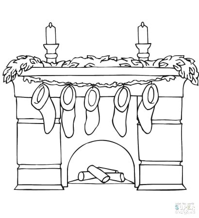 Рождественский камин раскраска