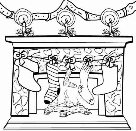 Камин раскраска