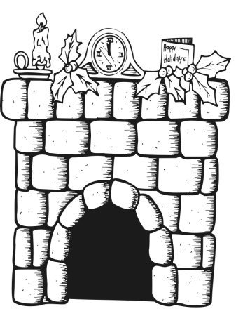 Раскраска камина