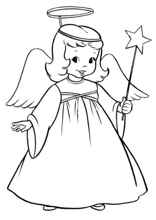 Ангел раскраска для детей