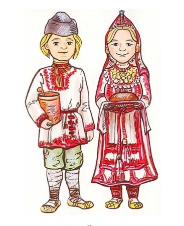Чуваши национальный костюм раскраска