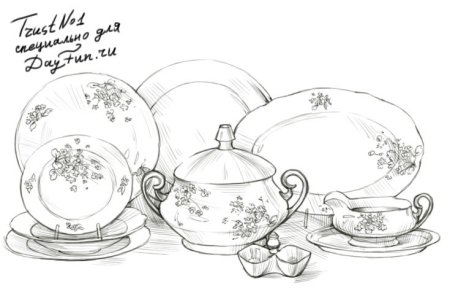 Чайный сервиз рисунок