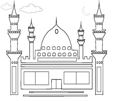 Мечеть раскраска закрашенная
