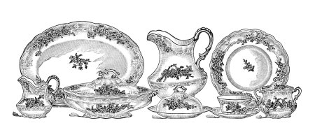 Трафарет чашка с блюдцем