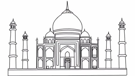 Мавзолей Тадж-Махал рисунок