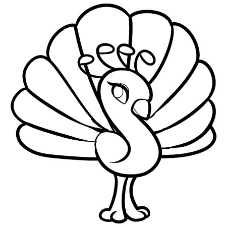 Павлин. Раскраска