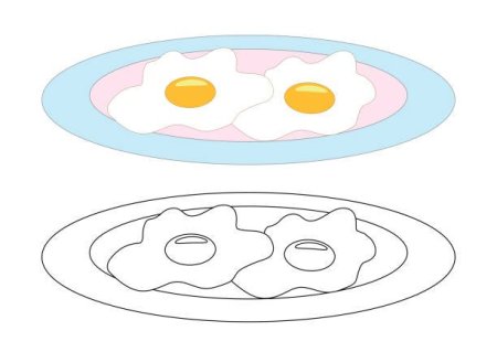 Раскраска еда яичница