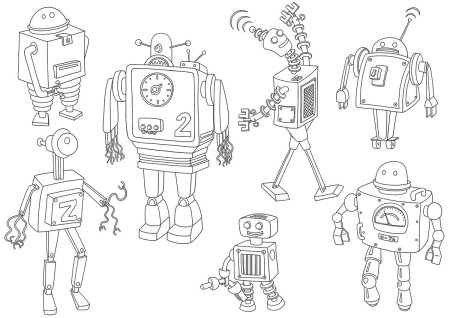 Раскраски. Роботы