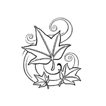 Раскраска осенний букет из листьев