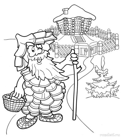 Избушка раскраска